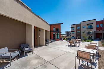 Outdoor patio with grill stations